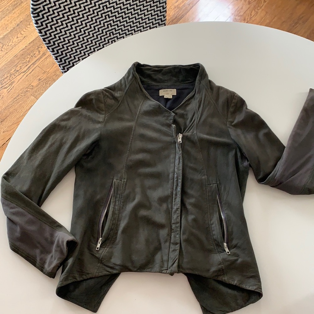 Helmut Lang Lambskin Grey Leather Jacket - sz M